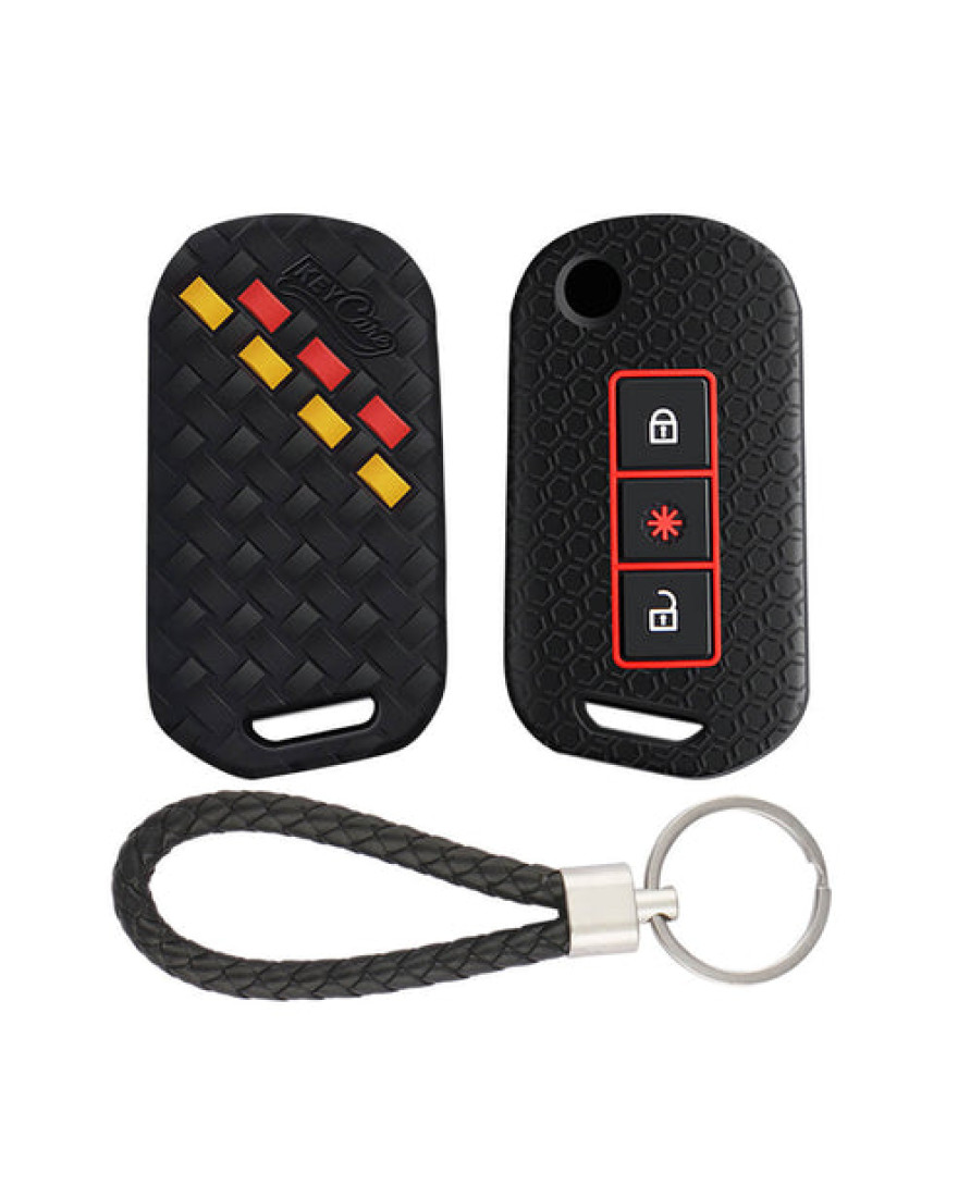 Keycare DE Series Silicon key cover DE09 fit for Marazzo, TUV300 Plus, Scorpio, Thar 2020, XUV700, XUV300, Bolero 2020, XUV400, Scorpio-N flip key | Black